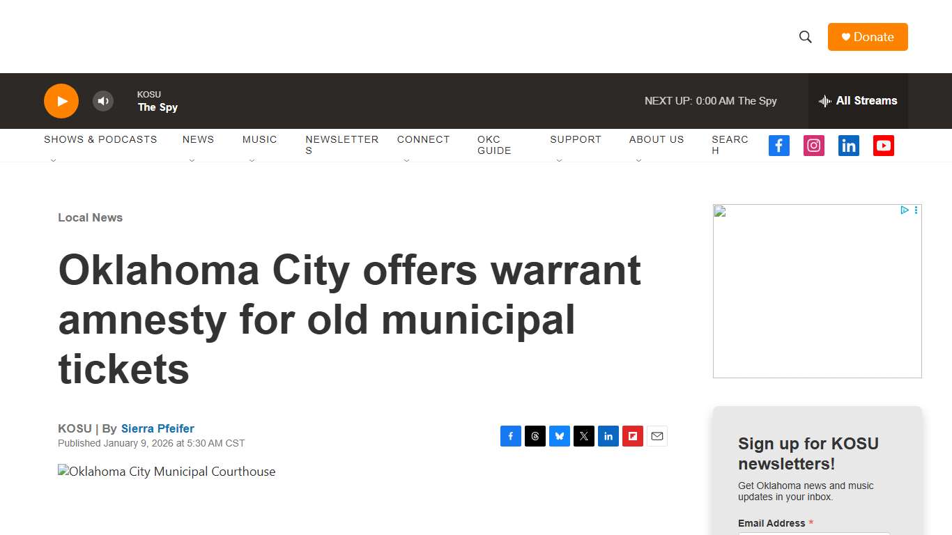 Oklahoma City offers warrant amnesty for old municipal tickets KOSU